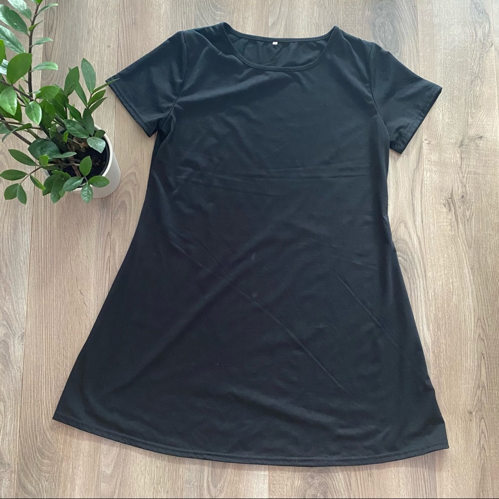 Black T-Shirt Jersey Dress